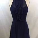 BCBGENERATION NAVY RUFFLE FRONT SLEEVELESS DRESS SIZE 0