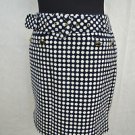 JUICY COUTURE NAVY/ WHITE POLKA DOT HIGH WAISTED SKIRT W/ BELT SIZE 10