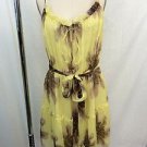 MILLY SUN YELLOW SILK TIE DYE FLORAL SUMMER EVENING DRESS SIZE 10