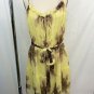 MILLY SUN YELLOW SILK TIE DYE FLORAL SUMMER EVENING DRESS SIZE 10