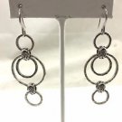 .925 STERLING SILVER MULTI CIRCLE DROP EARRINGS