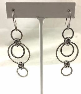 .925 STERLING SILVER MULTI CIRCLE DROP EARRINGS