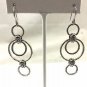 .925 STERLING SILVER MULTI CIRCLE DROP EARRINGS