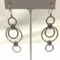 .925 STERLING SILVER MULTI CIRCLE DROP EARRINGS