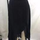 NICOLE MILLER COLLECTION BLACK SILK CHIFFON RUFFLE SKIRT SIZE 6