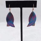 HOLLY YASHI BLUE/ LAVENDER DOUBLE LEAF STYLE EARRINGS