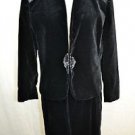 NOLAN MILLER VINTAGE "THE DYNASTY COLLECTION" BLACK VELVET SKIRT SUIT SIZE 8