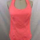 LULULEMON ATHLETICA NEON ORANGE RACER BACK PADDED TANK SIZE 8