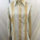 CALIBAN COLLECTION MINT/ YELLOW/ ORANGE STRIPED BLOUSE SIZE 46