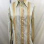 CALIBAN COLLECTION MINT/ YELLOW/ ORANGE STRIPED BLOUSE SIZE 46