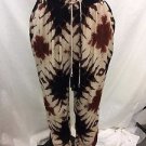 AMUSE TAN/ BLACK/ RUST TRIBAL PRINT DRAWSTRING PANTS SIZE M