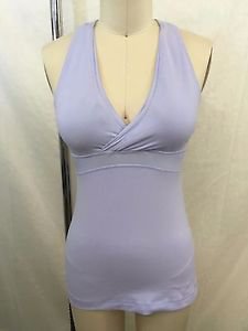 LULULEMON ATHLETICA LAVENDER WRAP FRONT PADDED TANK TOP SIZE 4