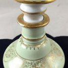 LIMOGE LARGE LARGE GREEN PERFUME BOTTLE W/GOLD TONE TRIM