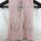 BURBERRY PINK CASHMERE BUTTON BACK NOVA TRIM SWEATER VEST SIZE 12M