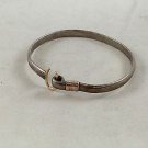 925 STERLING SILVER 14K GOLD DETAIL HORSESHOE BANGLE BRACELET HAND MADE