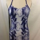LULULEMON ATHLETICA NAVY/ WHITE INK BLOT RACER BACK TANK SIZE 4