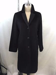MAX MARA RAINWEAR REVERSIBLE BLACK ALPACA/ POLYESTER COAT SIZE 2