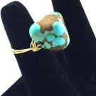 Handmade Ring 14K Gold Fill Wire Wrap Stone Turquoise Size 8