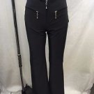 TAKEZO CHARCOAL/ KNIT CONTRAST ZIP FRONT SLIM PANTS SIZE S