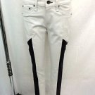 RAG & BONE JEAN WINTER WHITE LAMB LEATHER DETAIL SKINNY JEANS SIZE 28