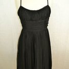 MARIA BIANCA NERO BLACK SILK CHIFFON RUCHED EMPIRE WAIST DRESS SIZE LARGE