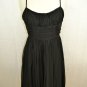 MARIA BIANCA NERO BLACK SILK CHIFFON RUCHED EMPIRE WAIST DRESS SIZE LARGE