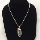 JEWELED FATE SILVER TONE SMALL PEARL CRYSTAL PENDANT STRING NECKLACE 30"