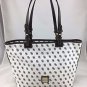 DOONEY & BOURKE WHITE CANVAS BLACK SIGNATURE LEISURE SHOPPER TOTE