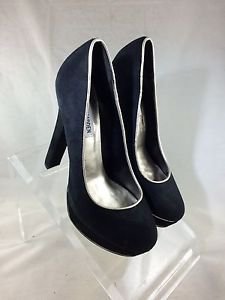 STEVE MADDEN GLORIA BLACK SUEDE PLATFORM PUMPS SIZE 7.5