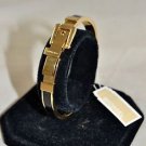 MICHAEL KORS BLACK/ GOLD TONE ENAMEL HINGED BUCKLE BRACELET RETAIL $95