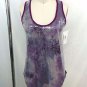 AQUA MAGENTA TRIM SEQUIN TIE DYE TANK TOP SIZE XS RETAIL $88