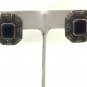 JJ JUDITH JACK .925 STERLING SILVER RECTANGLE MARCASITE EARRINGS