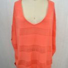 BARNEYS NEW YORK CORAL CROCHET SLEEVELESS OVERSIZE SWEATER SIZE M/L