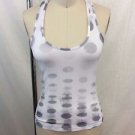 LULULEMON ATHLETICA WHITE GRAY DOT RACER BACK TANK SIZE SMALL