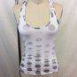 LULULEMON ATHLETICA WHITE GRAY DOT RACER BACK TANK SIZE SMALL