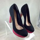 SCHUTZ BLACK/ MAGENTA SUEDE BLOCK PLATFORM PUMPS SIZE 7 B