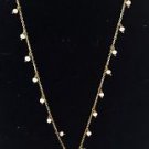 GARA DANIELLE 14/20 GOLD FILLED PINK STONE PENDENT AND PEARL NECKLACE 18”