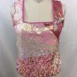 ALBERTO MAKALI PINK OMBRE SEQUIN MESH BACK SHELL TOP SIZE SMALL