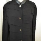 DOLCE & GABBANA BLACK SILK BLOUSE W/ WATER SNAKE COLLAR SIZE 44 RETAIL $3,060