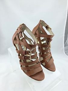 MICHAEL MICHAEL KORS SANDRA BROWN MULTI STRAP BUCKLE BOOTIE HEELS SIZE 7 M