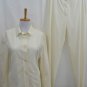 JIL SANDER CREAM COTTON PANT SUIT SIZE SMALL