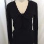 SONIA RYKIEL BLACK WOOL V-NECK BOW SWEATER SIZE 38