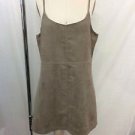 SAM EDELMAN KHAKI FAUX SUEDE PERFORATED TANK DRESS SIZE LARGE