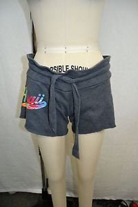 WILDFOX CHARCOAL "HAWAII" DRAWSTRING SWEAT SHORTS SIZE XS