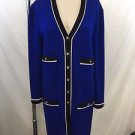 ST JOHN COLLECTION BY MARIE GRAY ROYAL BLUE 4 POCKET SWEATER COAT SIZE P