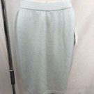 ST JOHN MARIE GRAY ICE GREEN STRETCH KNIT PENCIL SKIRT SIZE 6