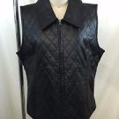 SAGUARO WEST BLACK QUILTED LEATHER ZIP FRONT VEST SIZE XL