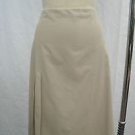 JIL SANDER KHAKI COTTON STRAIGHT SKIRT W/ SIDE SLIT SIZE 42