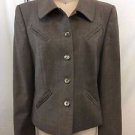 LOUIS FERAUD BROWN WOOL CASHMERE BUTTON DOWN JACKET SIZE 10