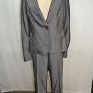 CHARLES CHANG LIMA CHARCOAL GRAY ONE BUTTON PANT SUIT SIZE 10